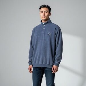 K Sport by Dawahares Men XL Blue Gray UK Kentucky Wildcat Mock Neck Pullover